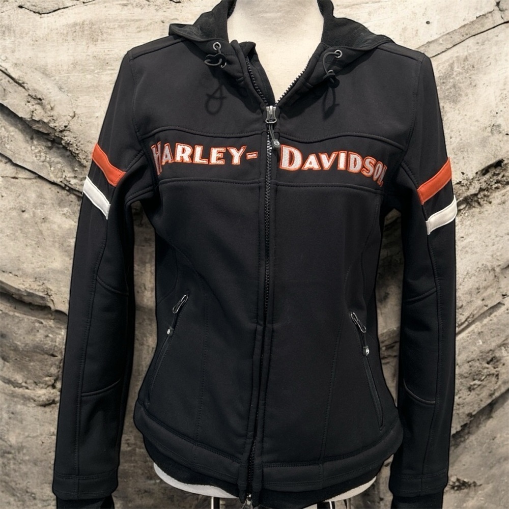 Harley-Davidson Women's Black Utility Jacket with Orange Accents
